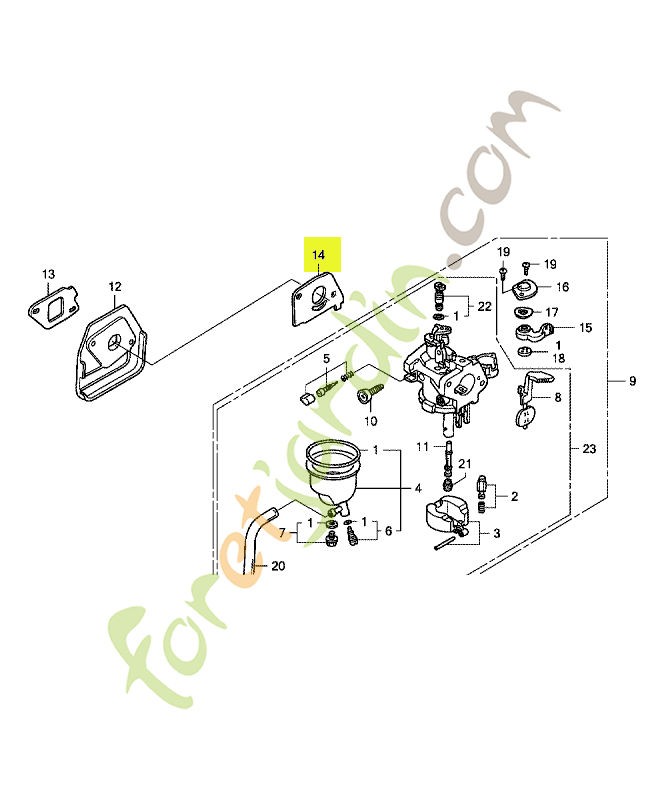 Joint de carburateur réf. Honda 16221ZG0801