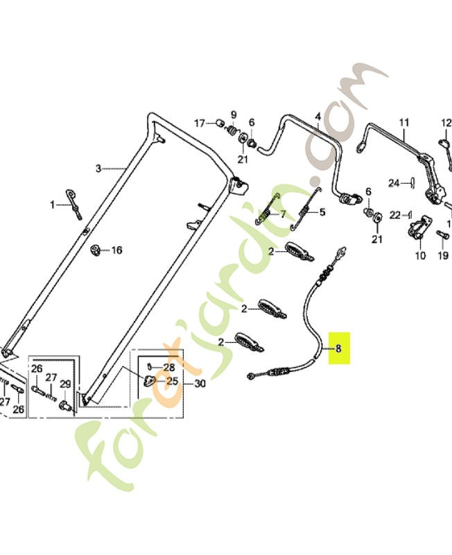 Cable comp. roto-stop réf. Honda 54530VH7000