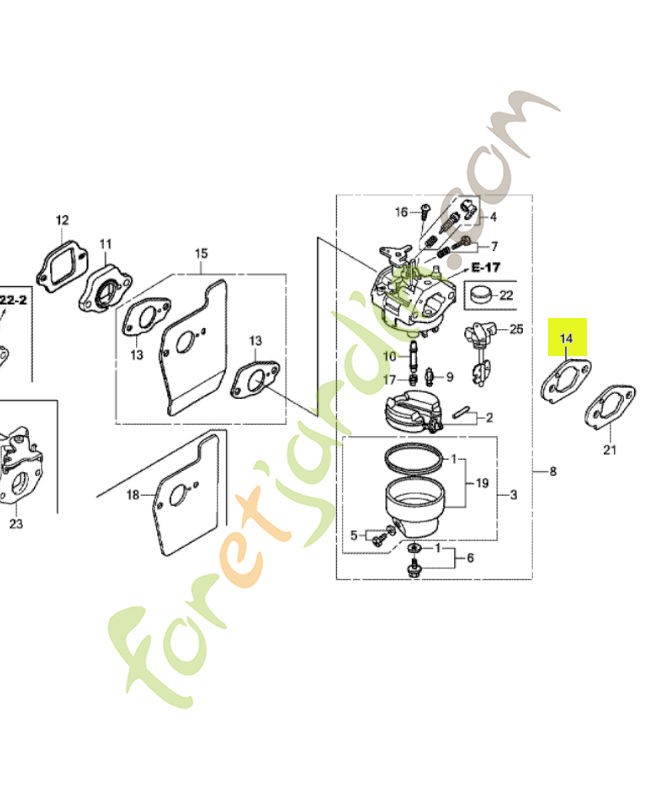 Joint de carburateur réf. Honda 16228Z0L840