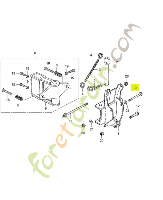 Boulon de bride 10x110 Honda 958011011000