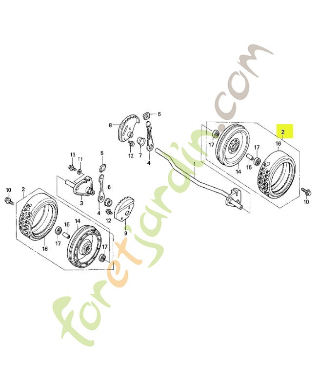 Ens. roue av. (9") *nh192 réf. Honda 42710VB5F41ZB