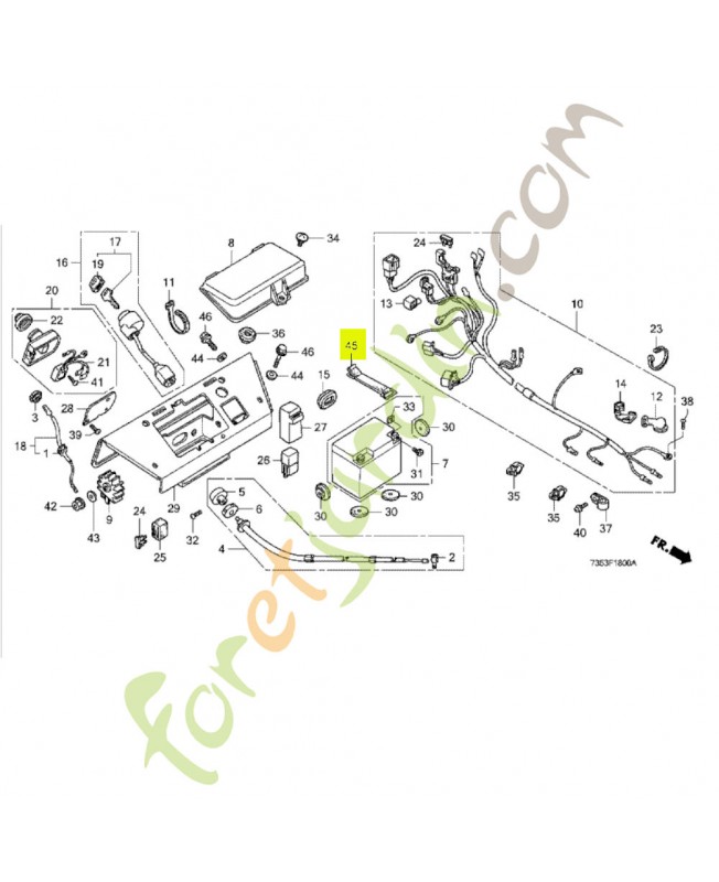 Bande de batterie - Réf. Honda 9501212001 remplace référence 31600GF0000