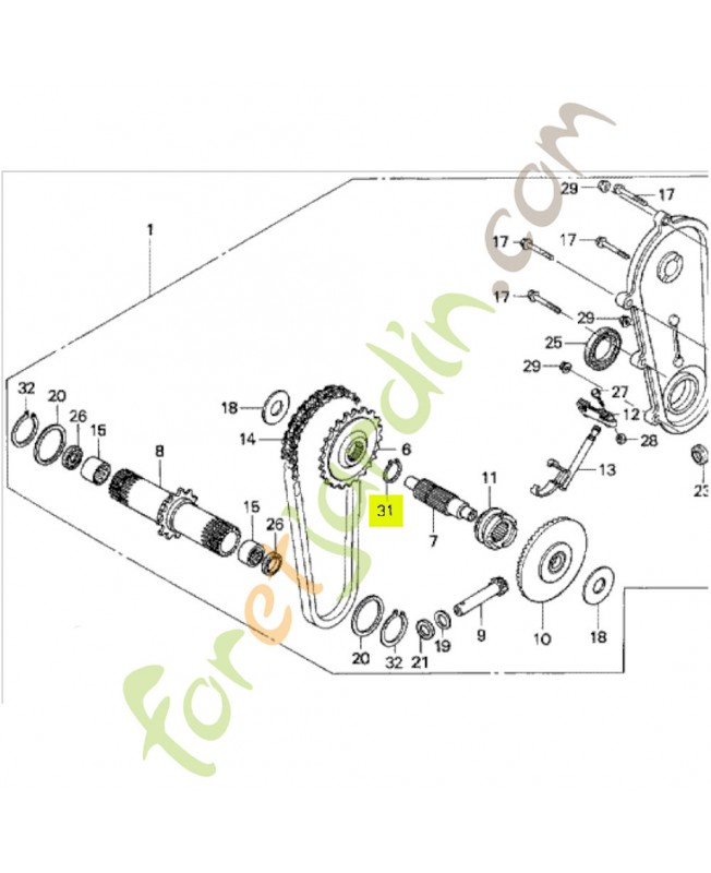 Circlip exterieur 21mm Honda 9451021000