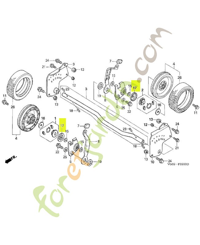 Joint d'etancheite de roue réf. Honda 90555VB3801