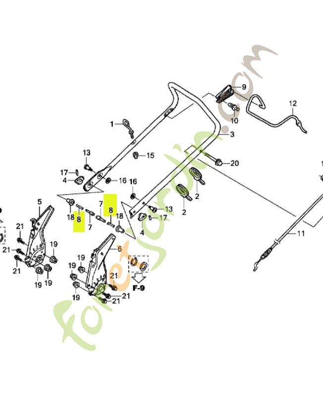 Ressort de reglage de poi réf. Honda 53367VL0B00