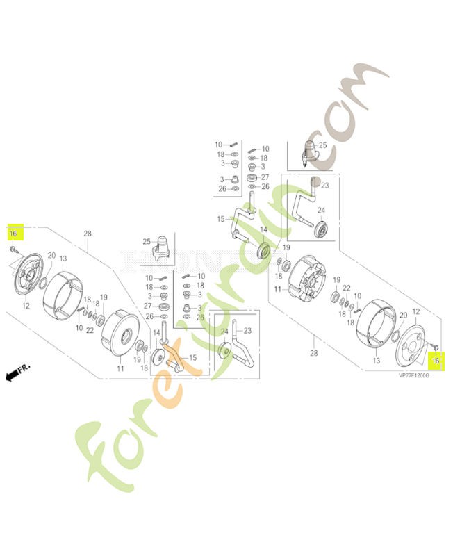 Vis auto-taraudeuse, 5x16 réf. Honda 90104VP7000