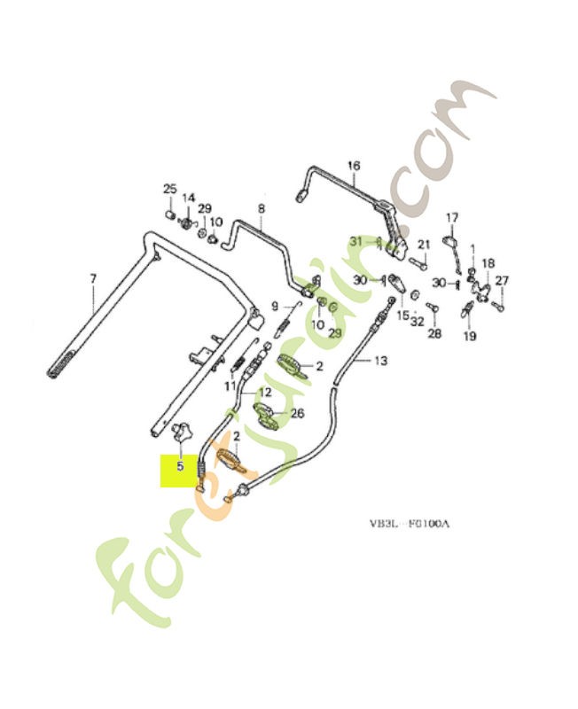 Prise supérieure de raccord réf. Honda 53125VA3680