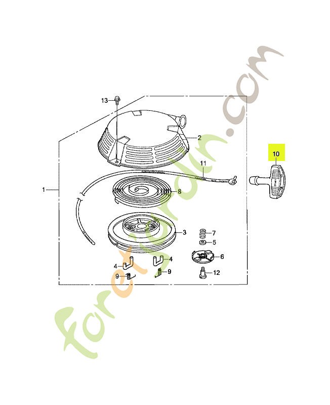 Poignée de lanceur réf. Honda 28461ZE7T01
