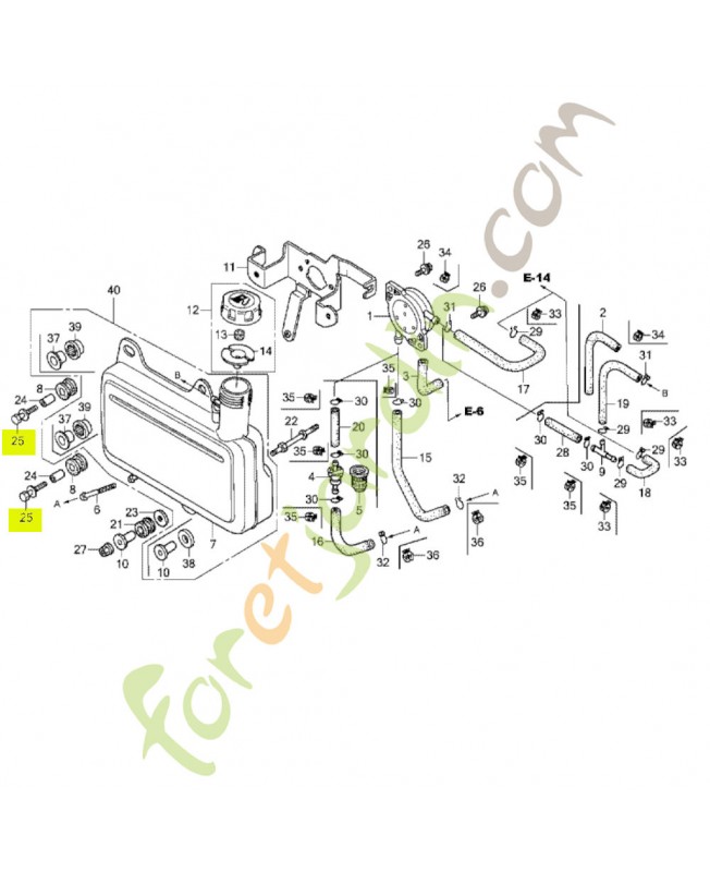 Rondelle a boulon 6x25 Honda 934040602500