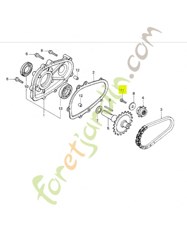 Boulon a tete hexagonale 8x22 Honda 92101080220A