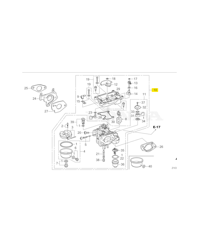 Ens. carburateur (be92g a réf. Honda 16100Z5TW11