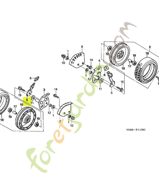 Plaque de regulateur av. réf. Honda 42951VF0000