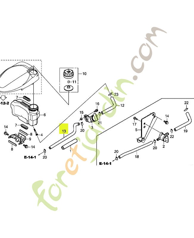 Tuyau d'essence réf. Honda 17702ZM0800