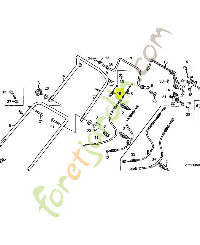 Ressort de retour réf. Honda 54414VA3P00