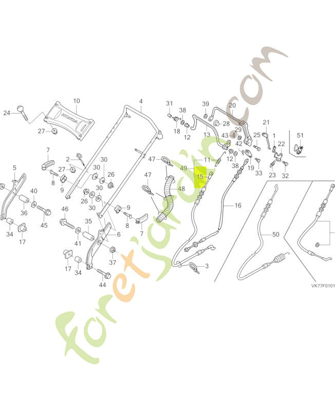 Cable comp. embrayage  réf. Honda 54510VK7753