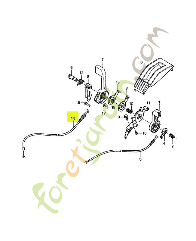 Cable comp. changement réf. Honda 54520VB5P01