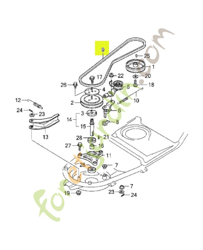 Courroie en v (bando sb-42) réf. Honda 23161VA8003