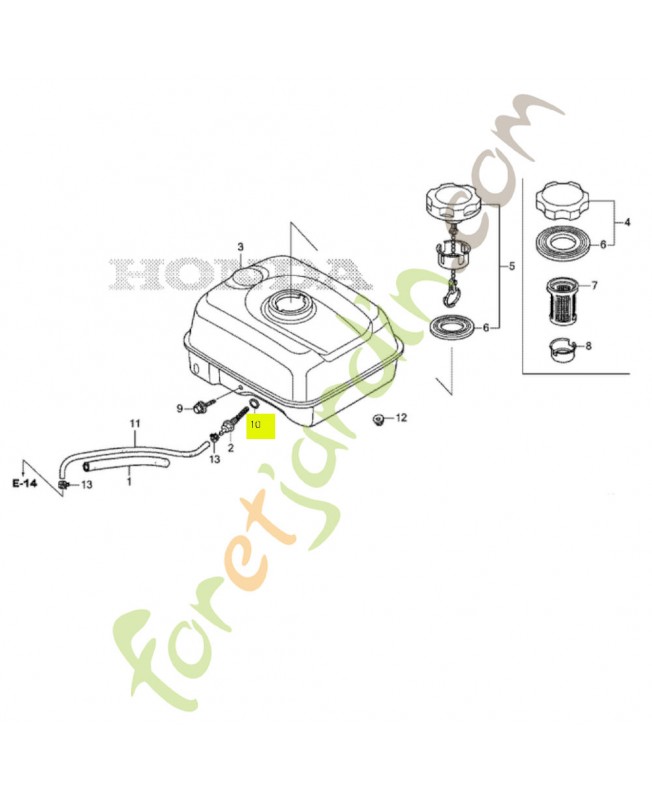 Joint torique 14mm Honda 91301ZDA000