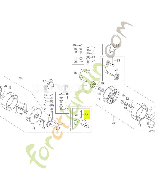 Tige réf. Honda 44716VP7010