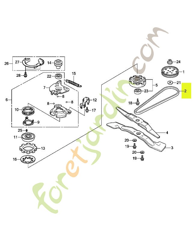 Courroie en v (3l-38.6) réf. Honda 22431VH7T31