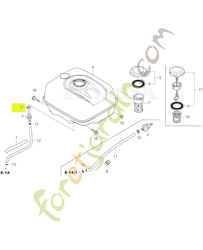Joint torique, 14mm (nok) réf. Honda 91353671004