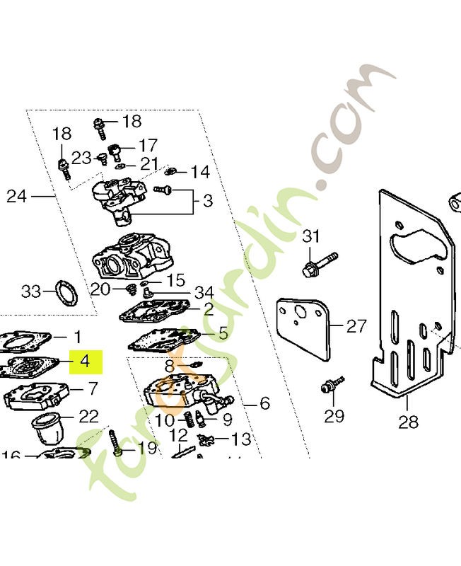 Membrane, dosage réf. Honda 16013ZM3004