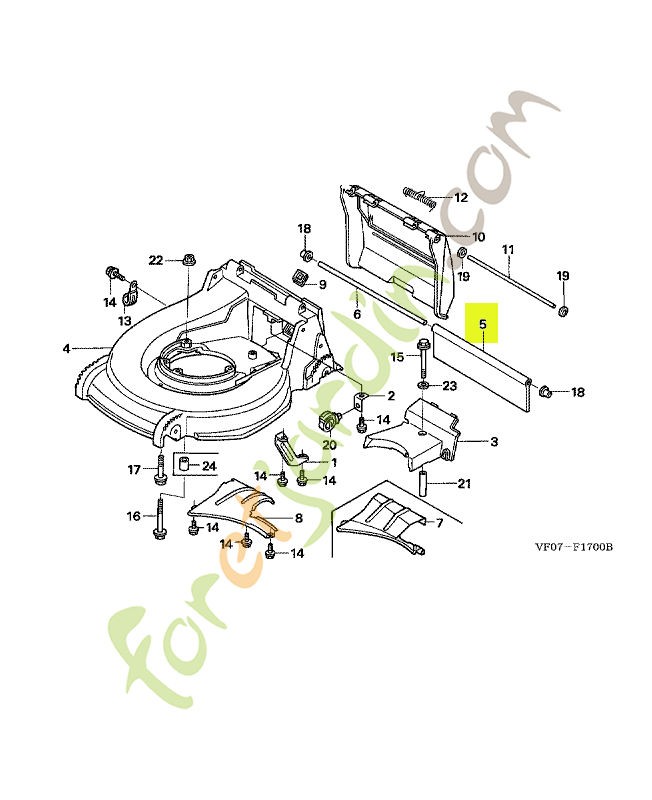 Protecteur ar. réf. Honda 76118VF0010