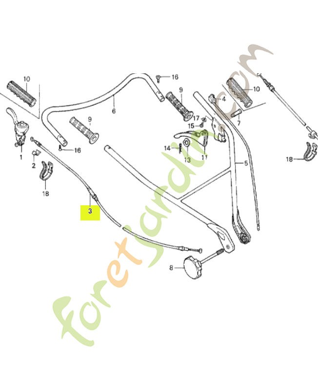 Cable comp. accelerateur réf. Honda 17910734000