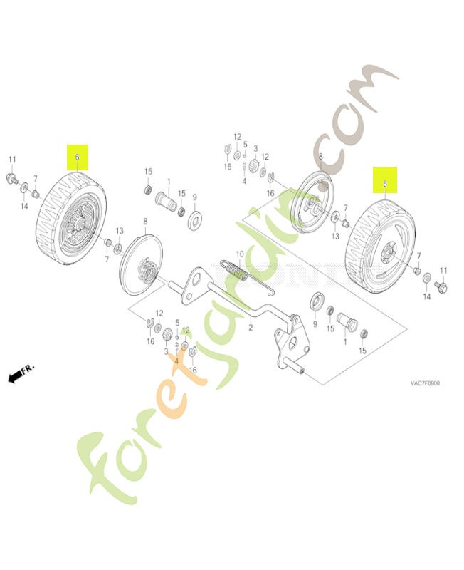 Roue comp. ar. *nh164* réf. Honda 42710VH3R20ZB