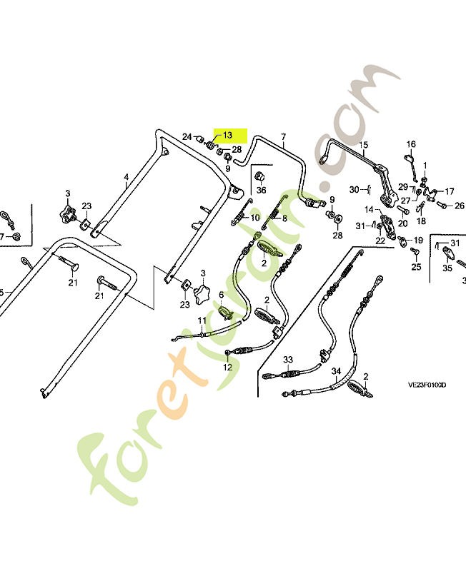 Ressort de retour d'arret réf. Honda 75118VA3J00