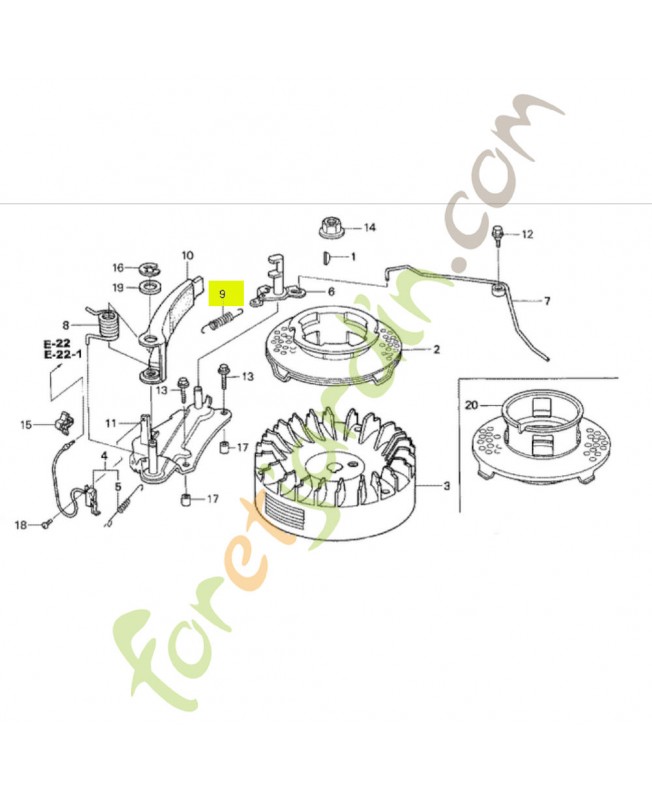 Ressort de rappel de frein  Honda 75113ZE6000