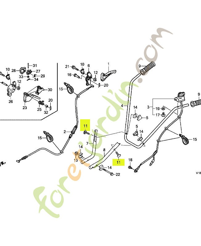 Boulon de support de poignée réf. Honda 90109VF0000