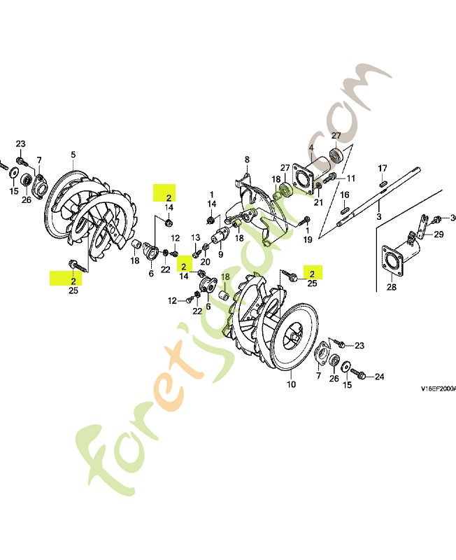 Boulonnerie, tariere réf. Honda 06957V15F00