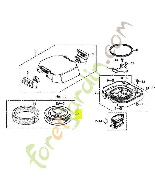 Element comp. filtre a ai réf. Honda 17210Z6L010