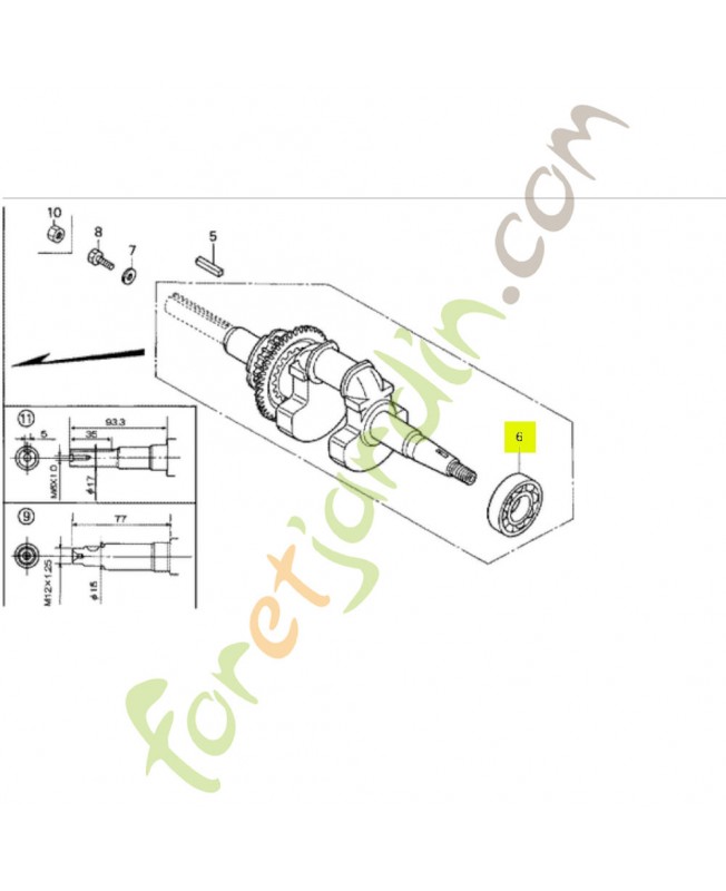 Roulement a billes radial 6204C Honda 91001Z0DV01