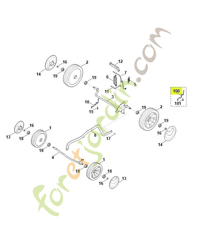 Butée essieu gauche