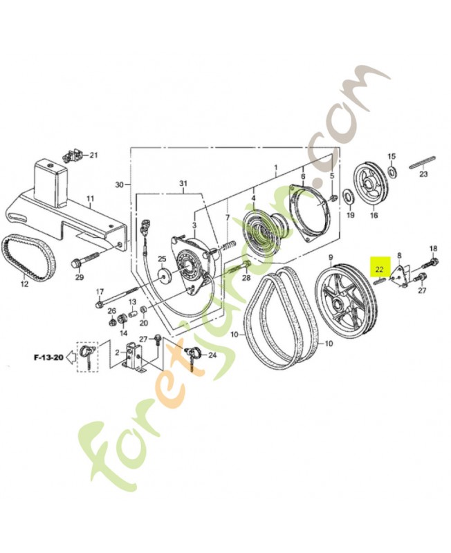 Clavette 7x7x42 réf. Honda 90751792000