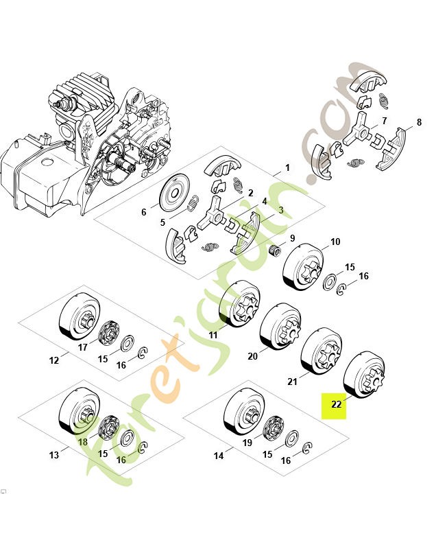 Pignon profile 325 8 dts