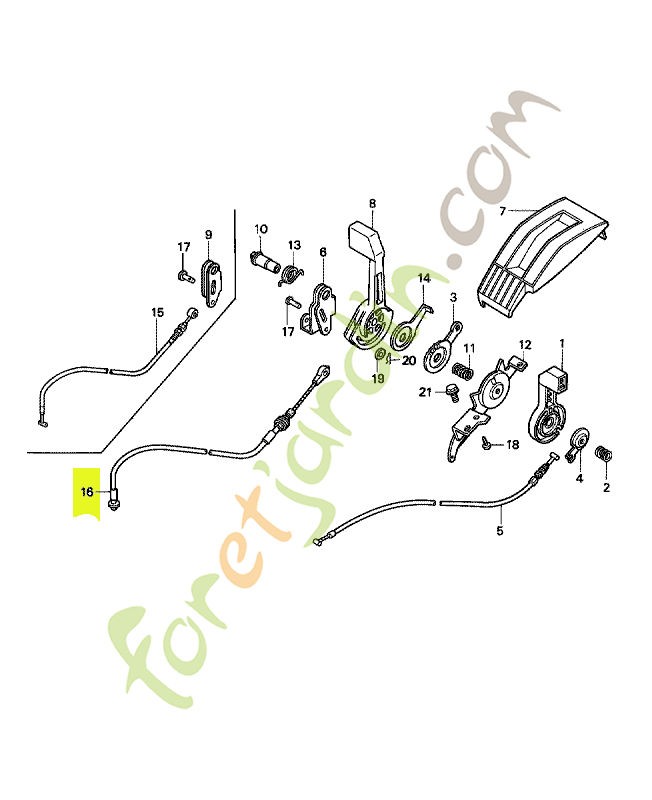 Cable comp. changement réf. Honda 54630VF0951
