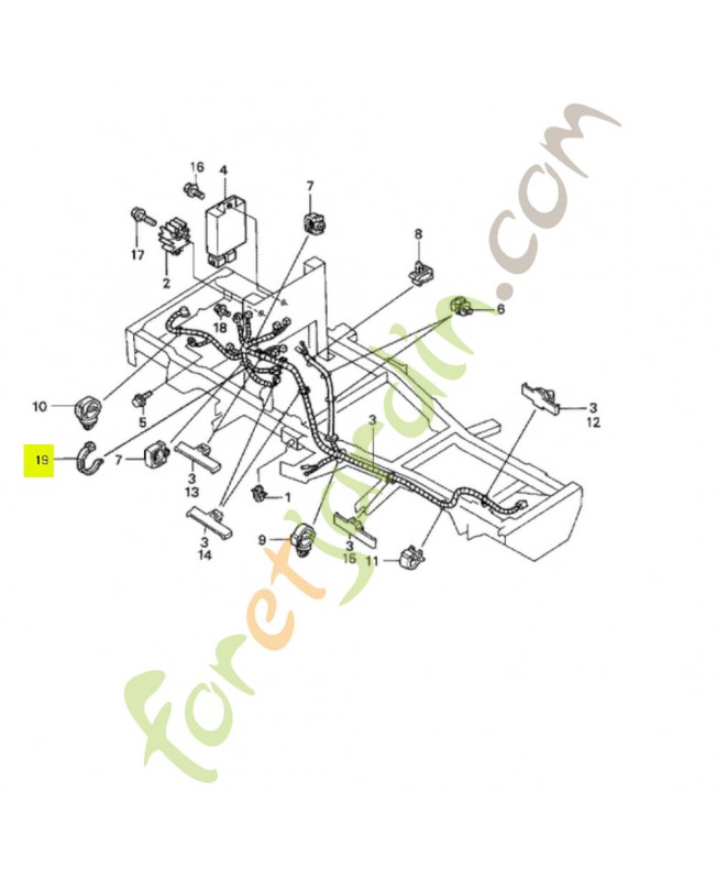 Collier de cable 165mm (noir) Honda 90651KV6003