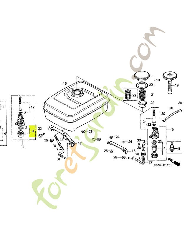 Cuvette, filtre a essence réf. Honda 16081471831