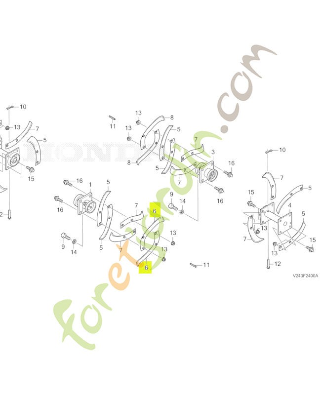 Dent c, rotor réf. Honda 72463V24000