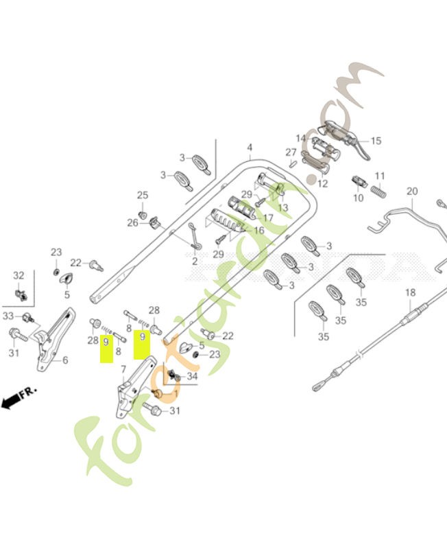 Ressort de réglage de poignée réf. Honda 53367VR8N00
