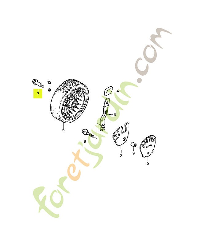 Boulon, arbre de roue av. réf. Honda 90101VG4D00