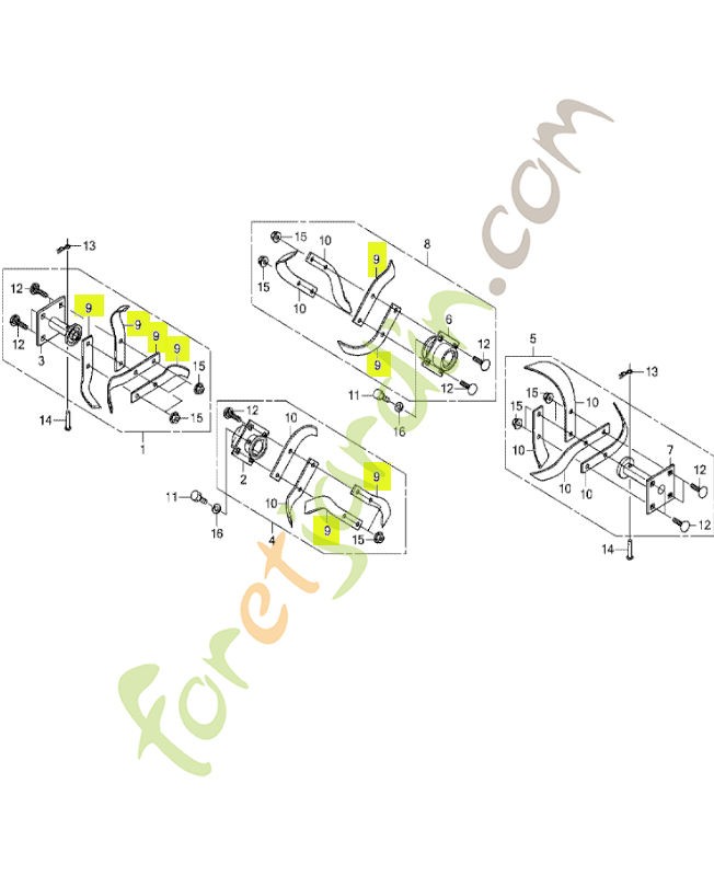 Lame de rotor d. réf. Honda 72464V19003