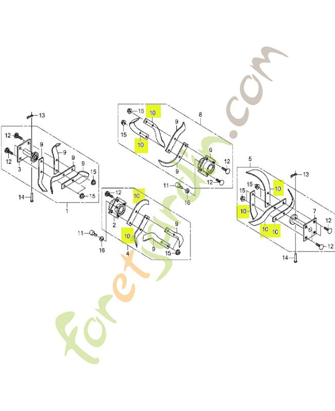 Lame de rotor g. réf. Honda 72468V19003