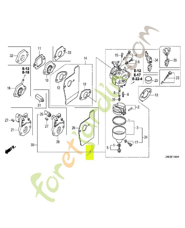 Carburateur (BB75G A) réf. Honda 16100Z8B871