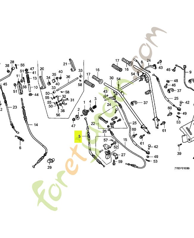 Cable comp. accelerateur réf. Honda 17910776000