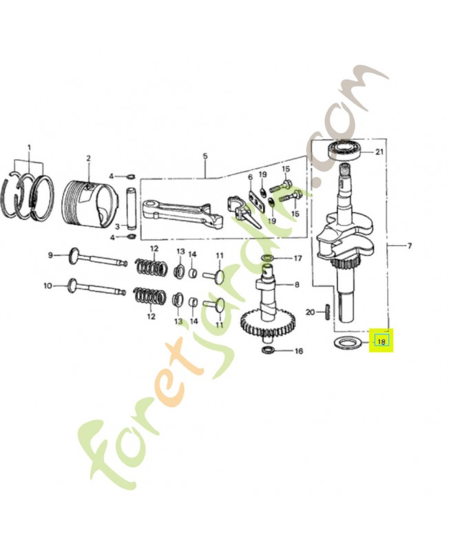 Rondelle de butée 20mm réf. Honda 90454428000
