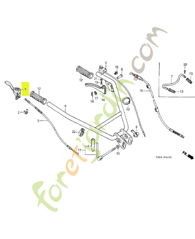 Levier de gaz réf. Honda 17850723003